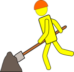 Person digging for gold