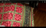 Quilted Christmas Roses pillow.