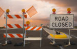 Road closed sign