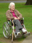 Carole in wheelchair