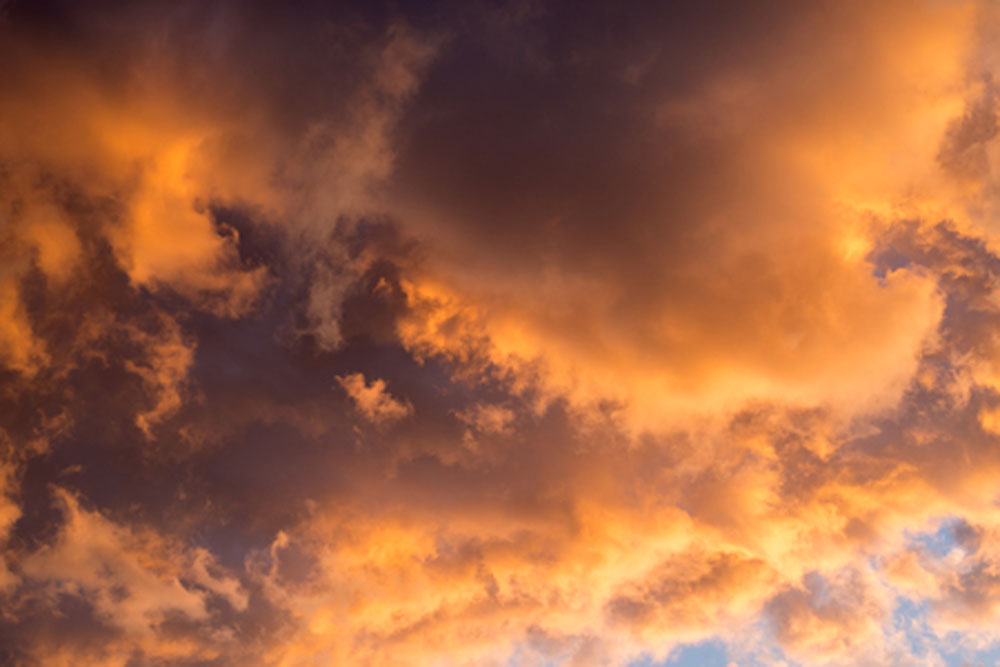 Storm clouds at sunset.