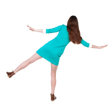 Woman trying to keep her balance