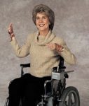 Joni Eareckson Tada, smiling in wheelchair