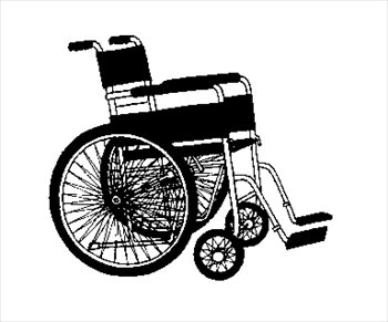 Graphic of black wheelchair.