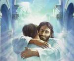 Jesus hugging person