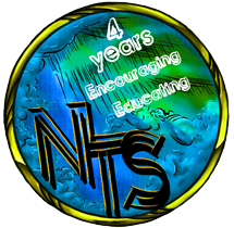 NTS logo: blues and greens depicting storms with "NTS -"years encouraging, educating".