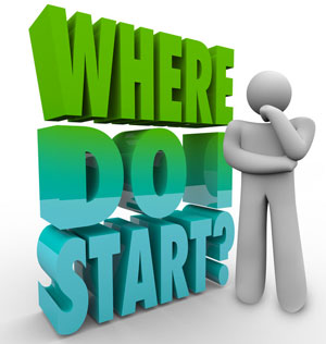 Graphic with a person wondering & words Where Do I Start?