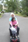 Carole with granddaughter at a campground.