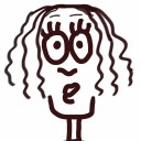 Cartoon image of woman with curly hair and expression of unbelievability!